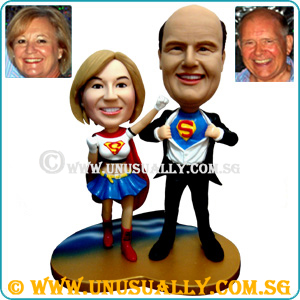 Customized 3D Caricature Lovely Super Couple Figurines